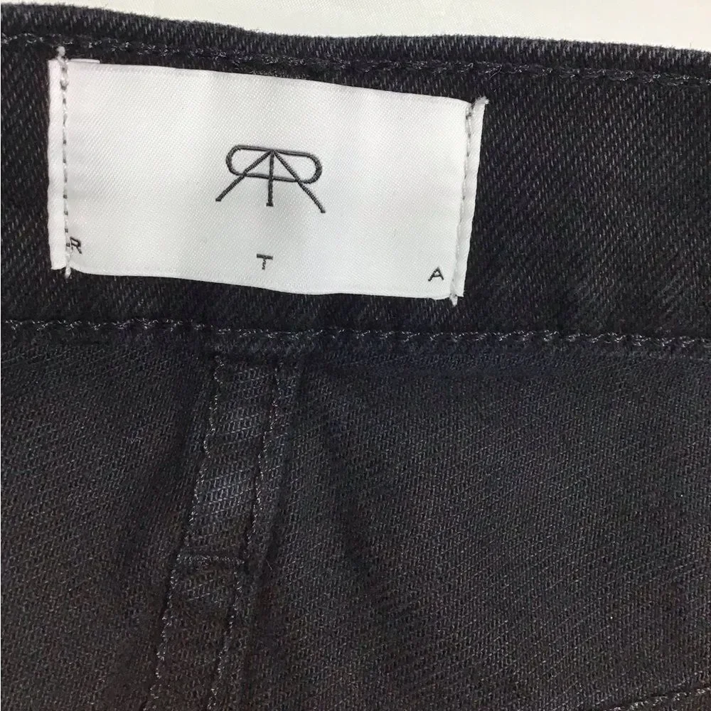 RTA Men Slim Fit Logo Jeans In Black Stone Size 30